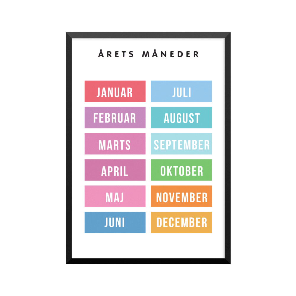 Plakat: ÅRETS MÅNEDER, ABCogLEG