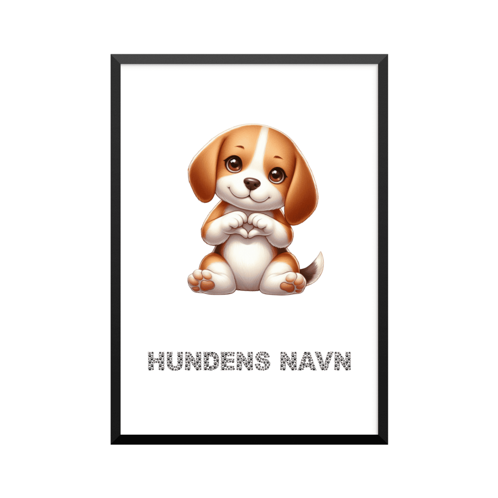 Plakat: Beagle, hjerte