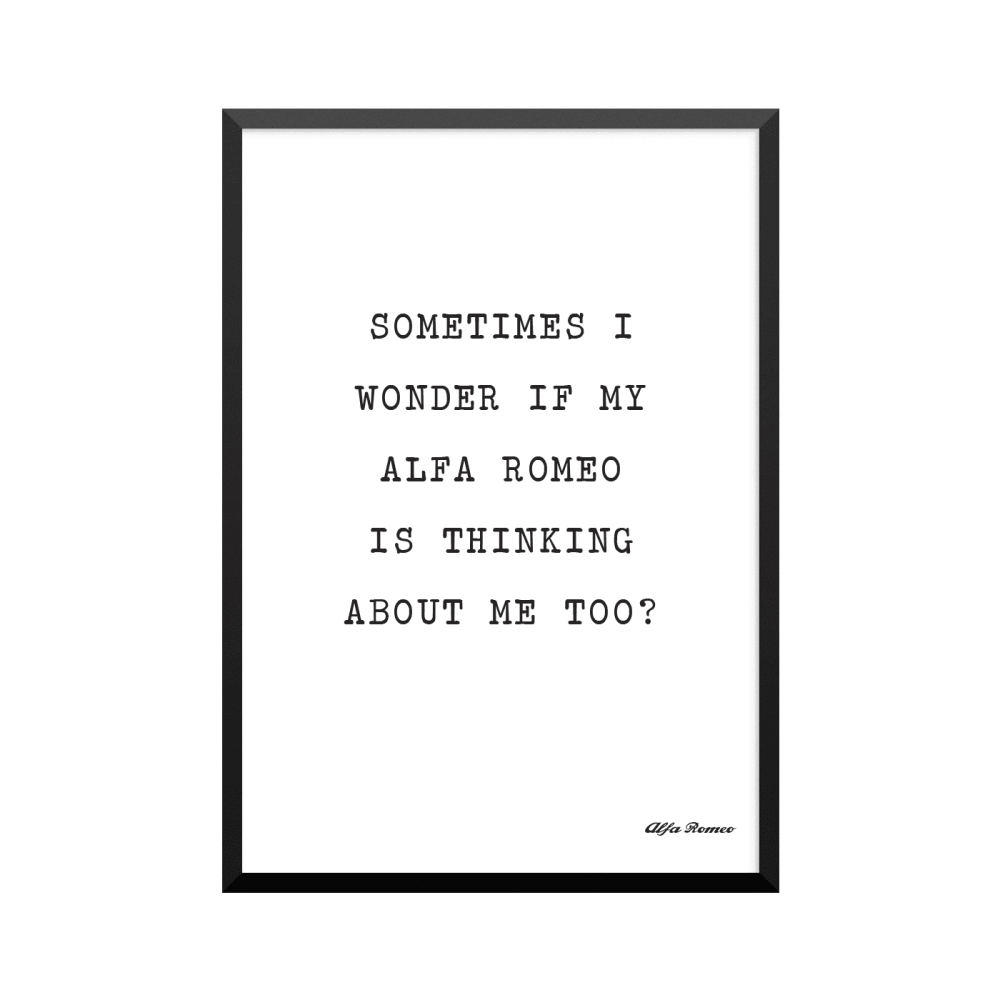 Plakat: 'SOMETIMES I WONDER', ALFA ROMEO