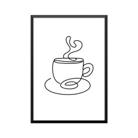 Plakat: Teacup, one line