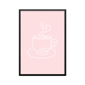 Plakat: Teacup, one line