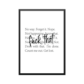 Plakat: 'fuck that'