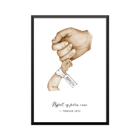 Plakat:  Nyfødt og fader,...