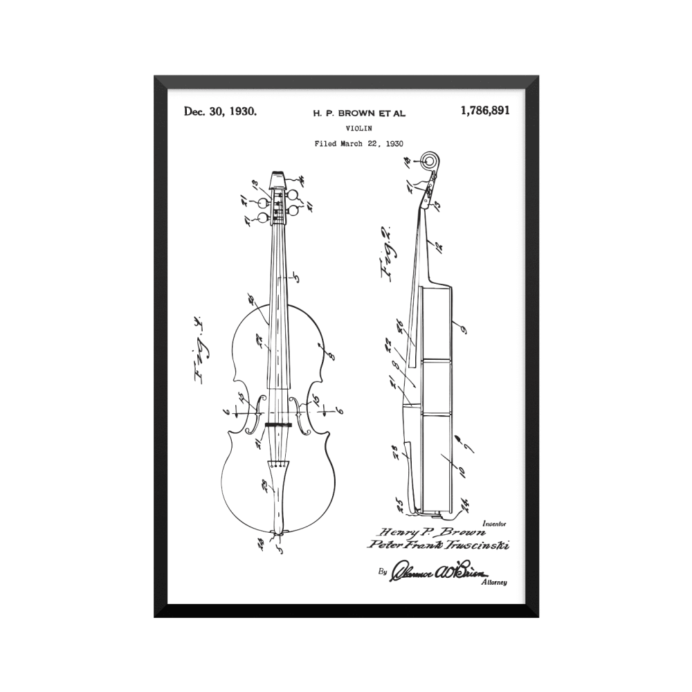 Plakat: Violin, 1930 Patent, Blueprints