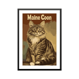 Plakat: Maine Coon, vintage