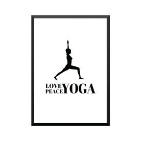 Plakat: 'LOVE PEACE YOGA'