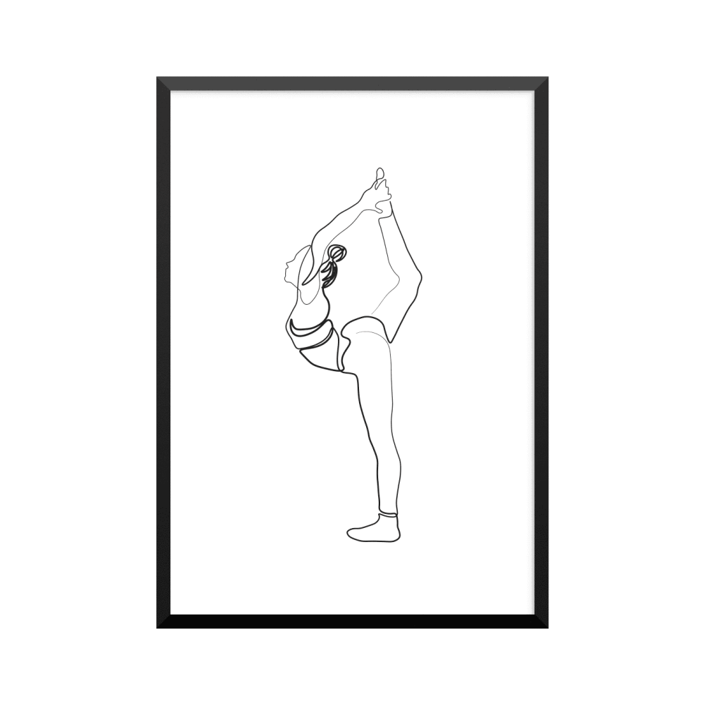 Plakat: Yoga, Natarajasana, one line