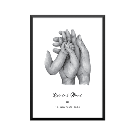 Plakat: 1 barn og par, ny familie, familie