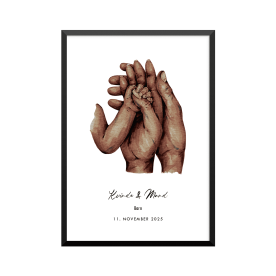 Plakat: 1 barn og par, ny familie, familie