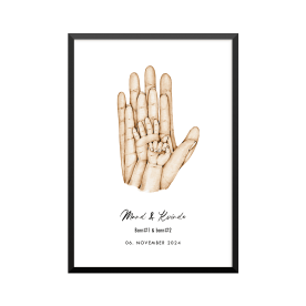 Plakat: 2 børn og par, hånd...