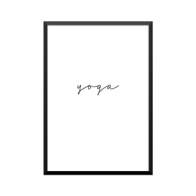 Plakat: 'yoga', håndskrift