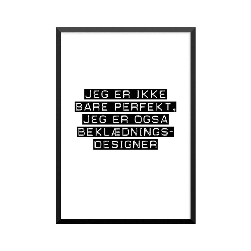 Plakat: Beklædningsdesigner