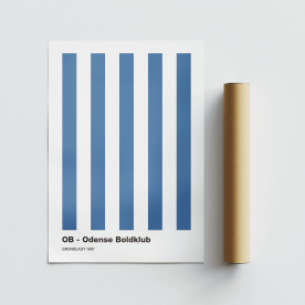 Plakat: OB, Odense Boldklub, fodbold