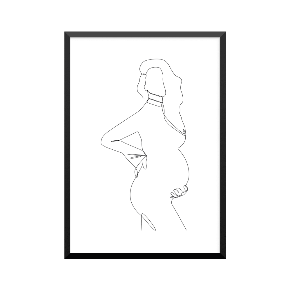 Plakat: Gravid kvinde, 02695, one line