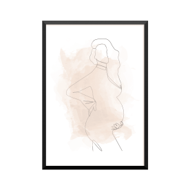 Plakat: Gravid kvinde, 02695, one line