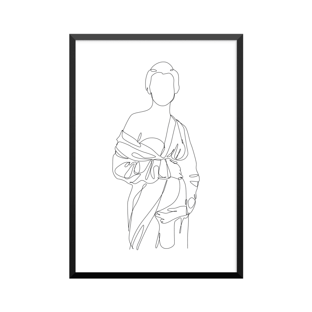 Plakat: Gravid kvinde, 02696, one line