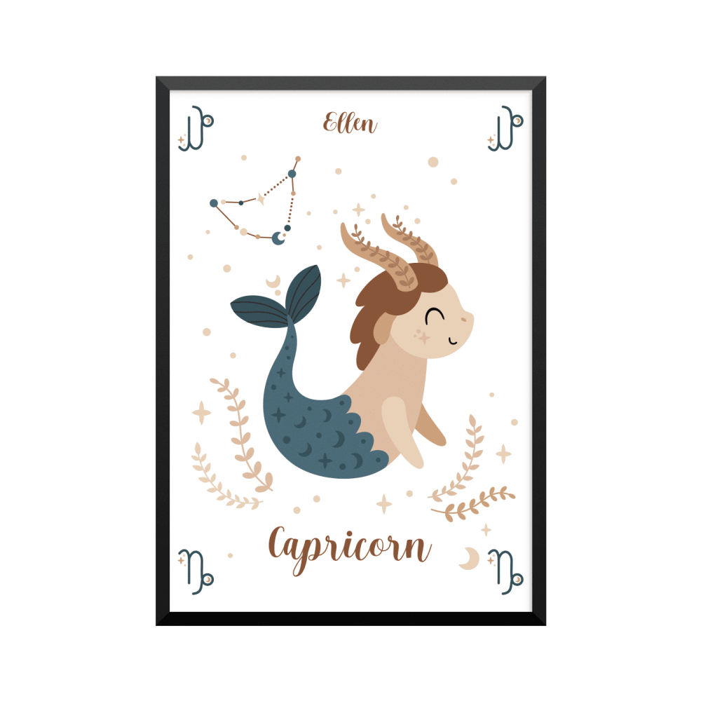 Plakat: Stjernetegn 10, Capricorn, børn, engelsk