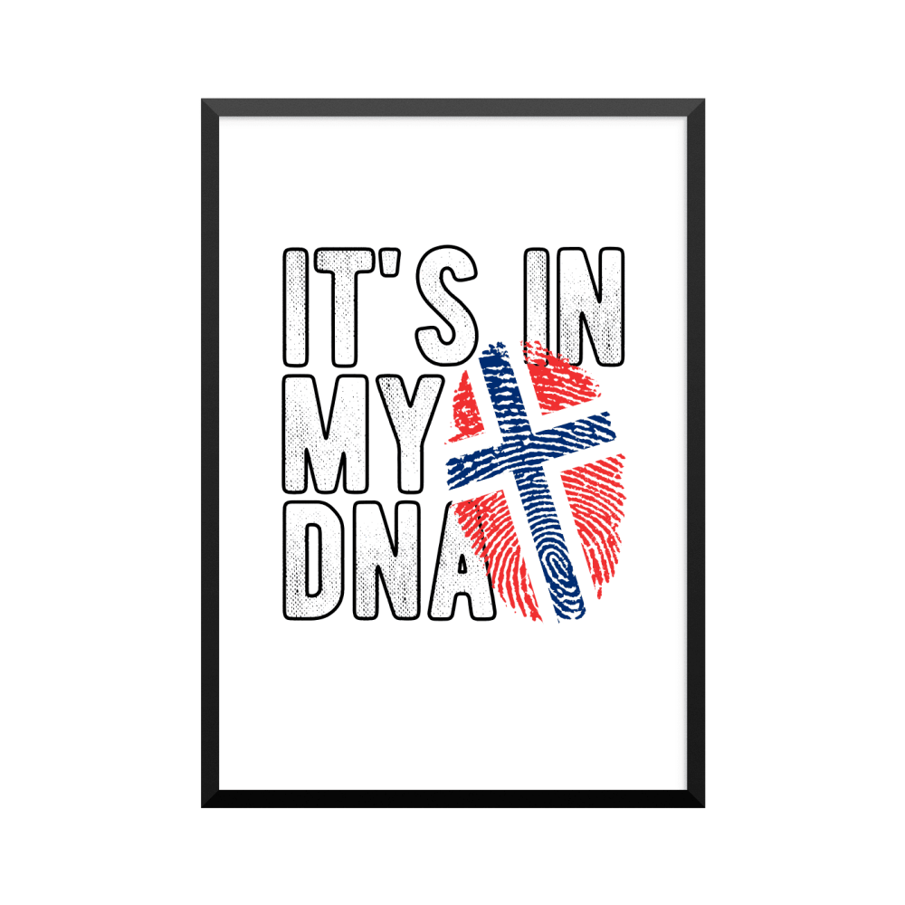 Plakat: 'IT'S IN MY DNA', NORWEGIAN, NORWAY, DNA plakat