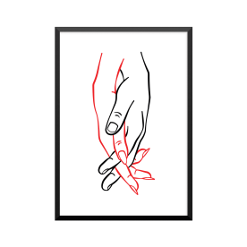 Plakat: Holding hands (rød...