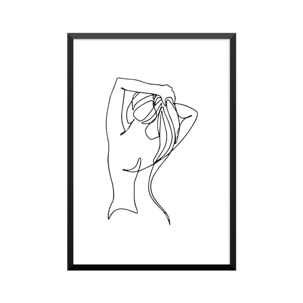 Plakat: Kvinde, abstrakt 02815, one line