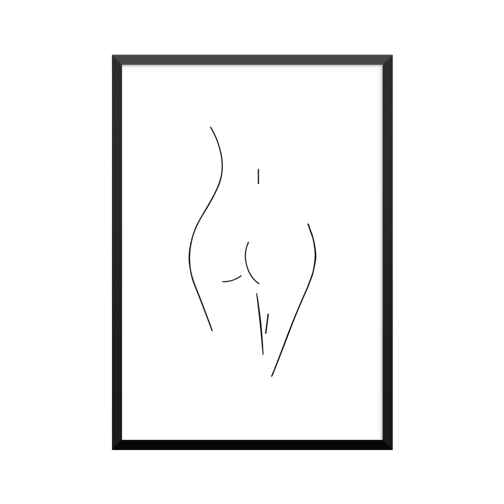 Plakat: Kvinde, abstrakt 02816, one line