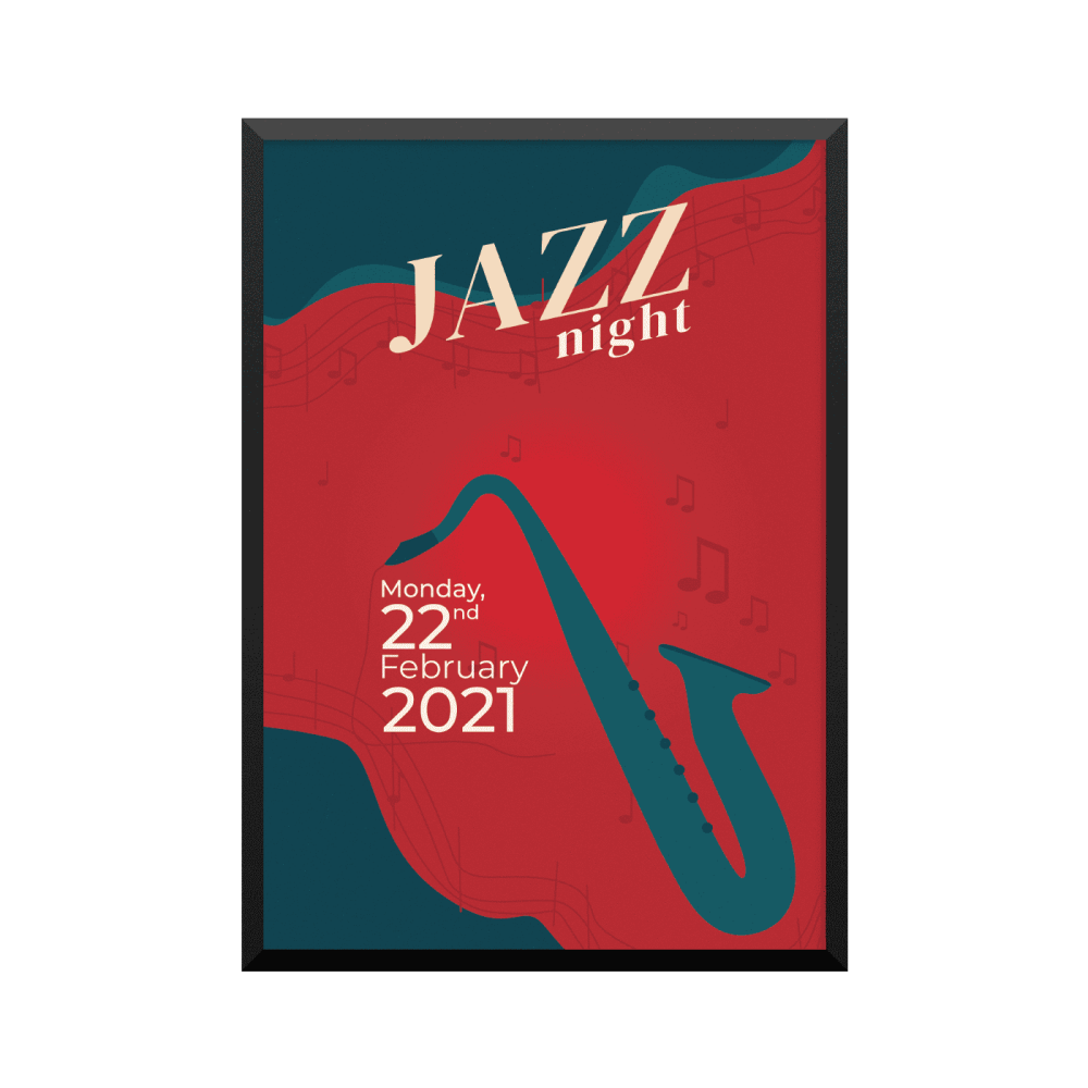 Plakat: 'JAZZ night Monday 22nd February 2021', film, musik