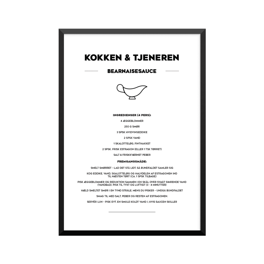 Plakat: Bearnaisesauce, 'Kokken & Tjeneren'