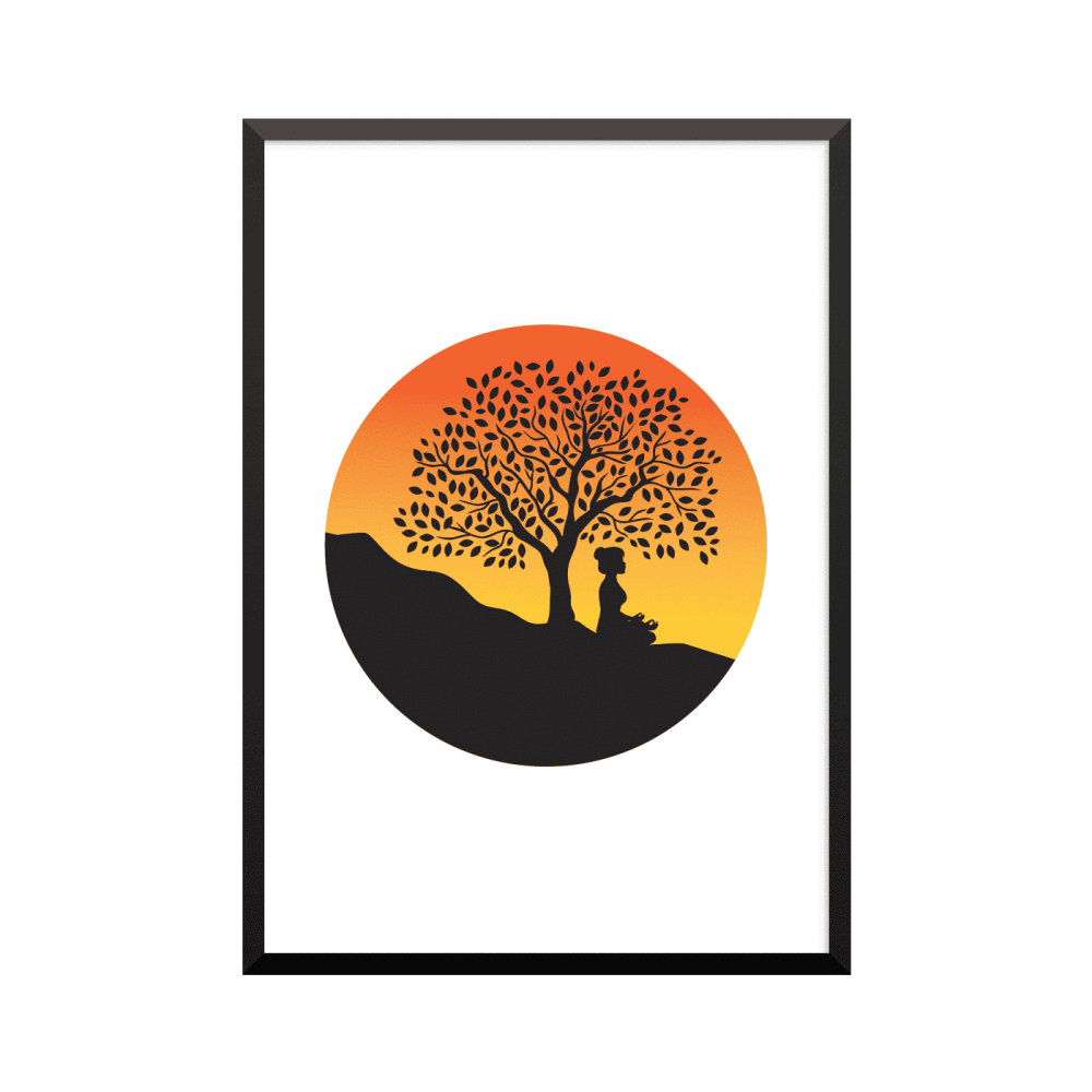 Plakat: Yoga, silhouette 02859, meditation