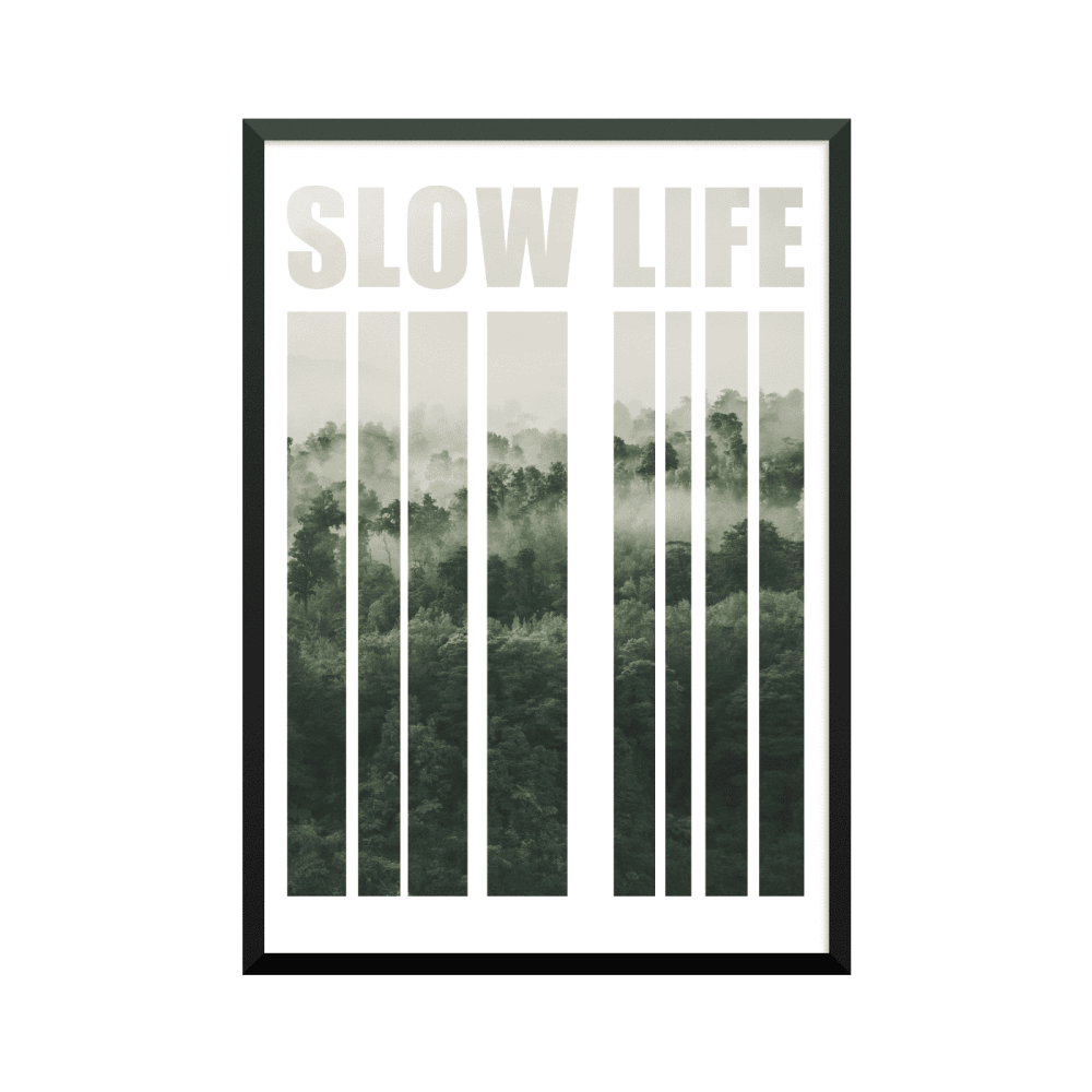 Plakat: 'SLOW LIFE', meditation