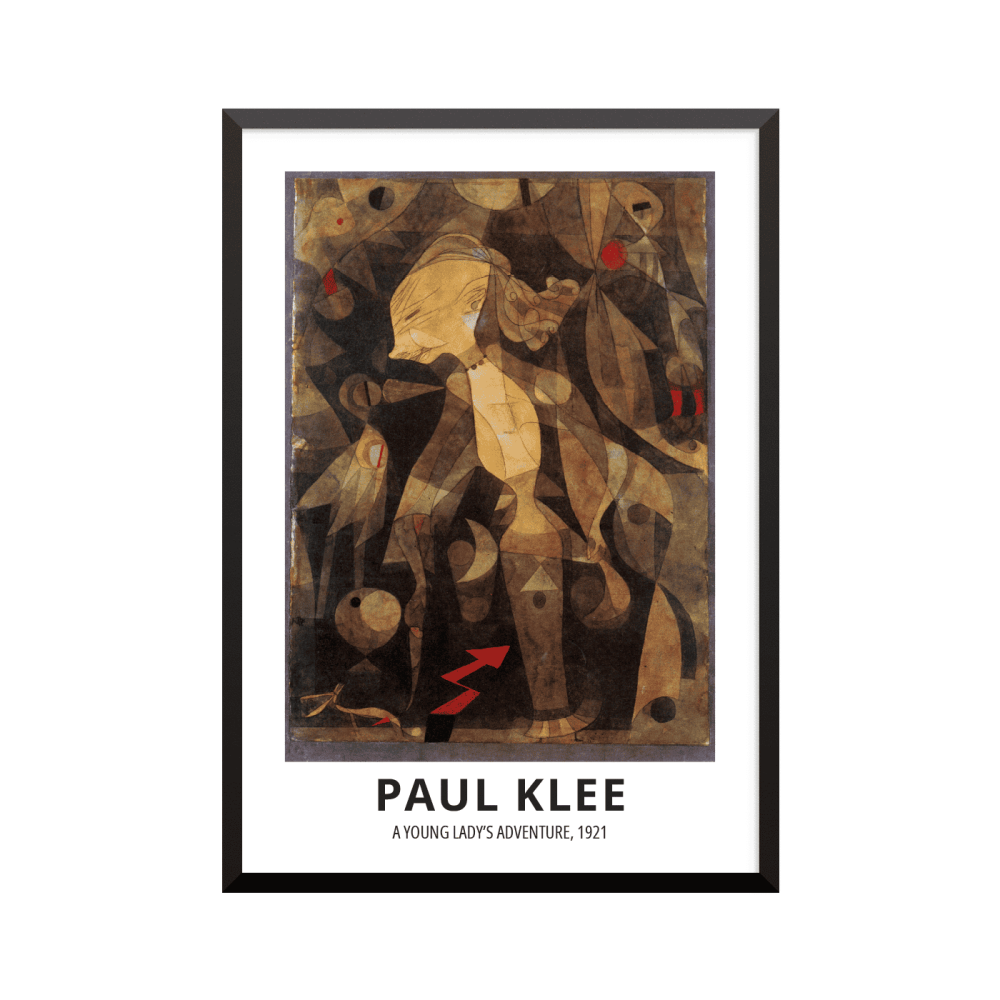 Plakat: Paul Klee, kunsttryk, 'A Young Lady's Adventure', 1921