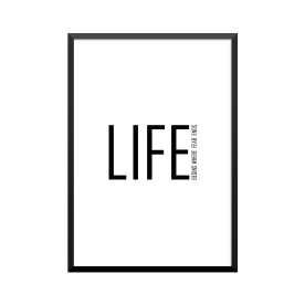 Plakat: 'LIFE BEGINS WHERE FEAR ENDS', engelsk