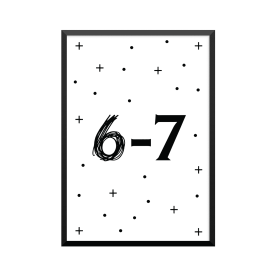 Plakat: '6 7', six seven meme plakat , 6-7 viral internetsatire kunstprint